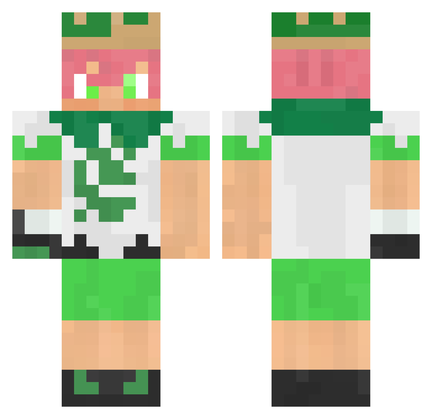 Shippy Minecraft skin, front and back view