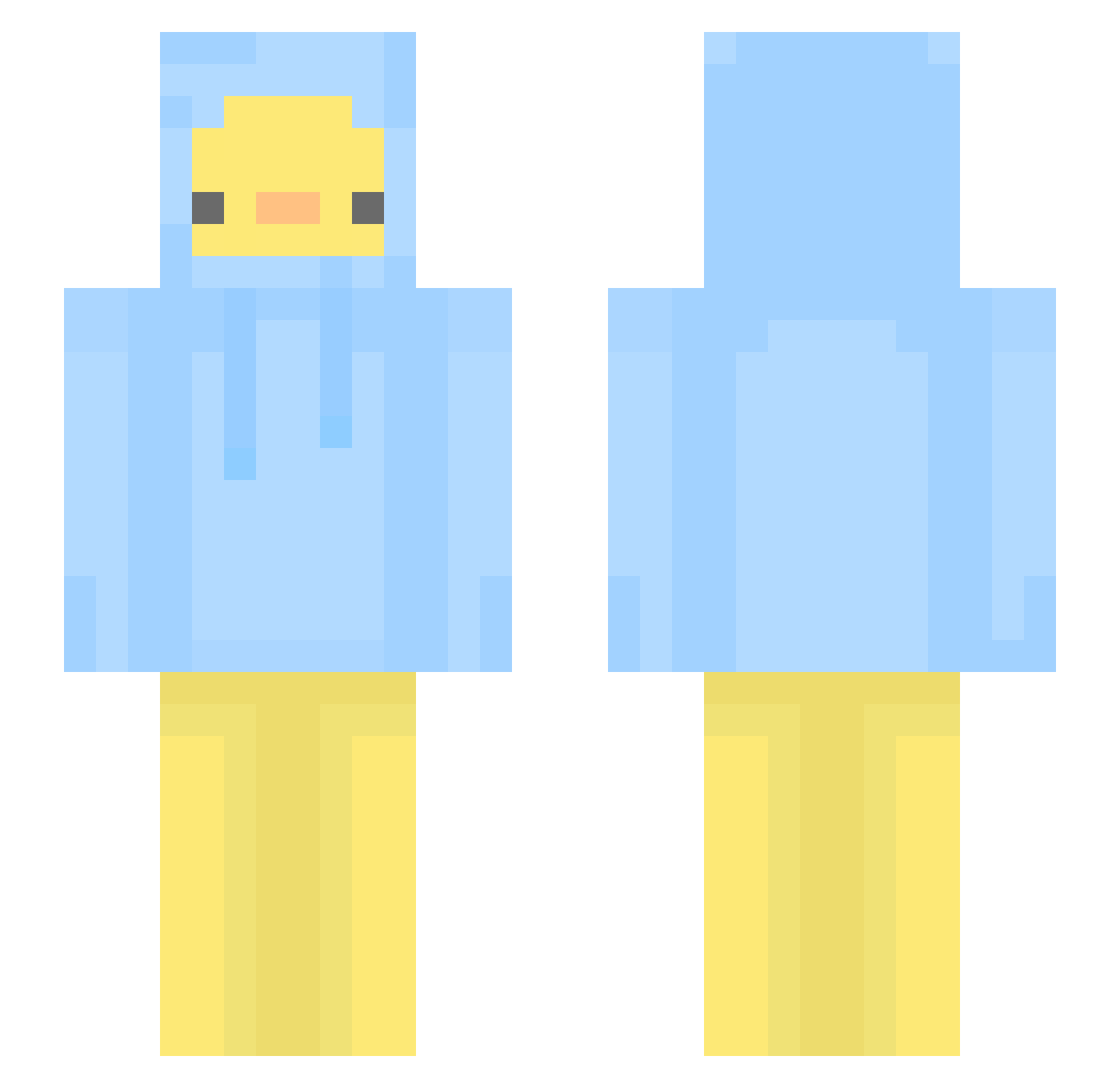 19onya Minecraft skin, front and back view
