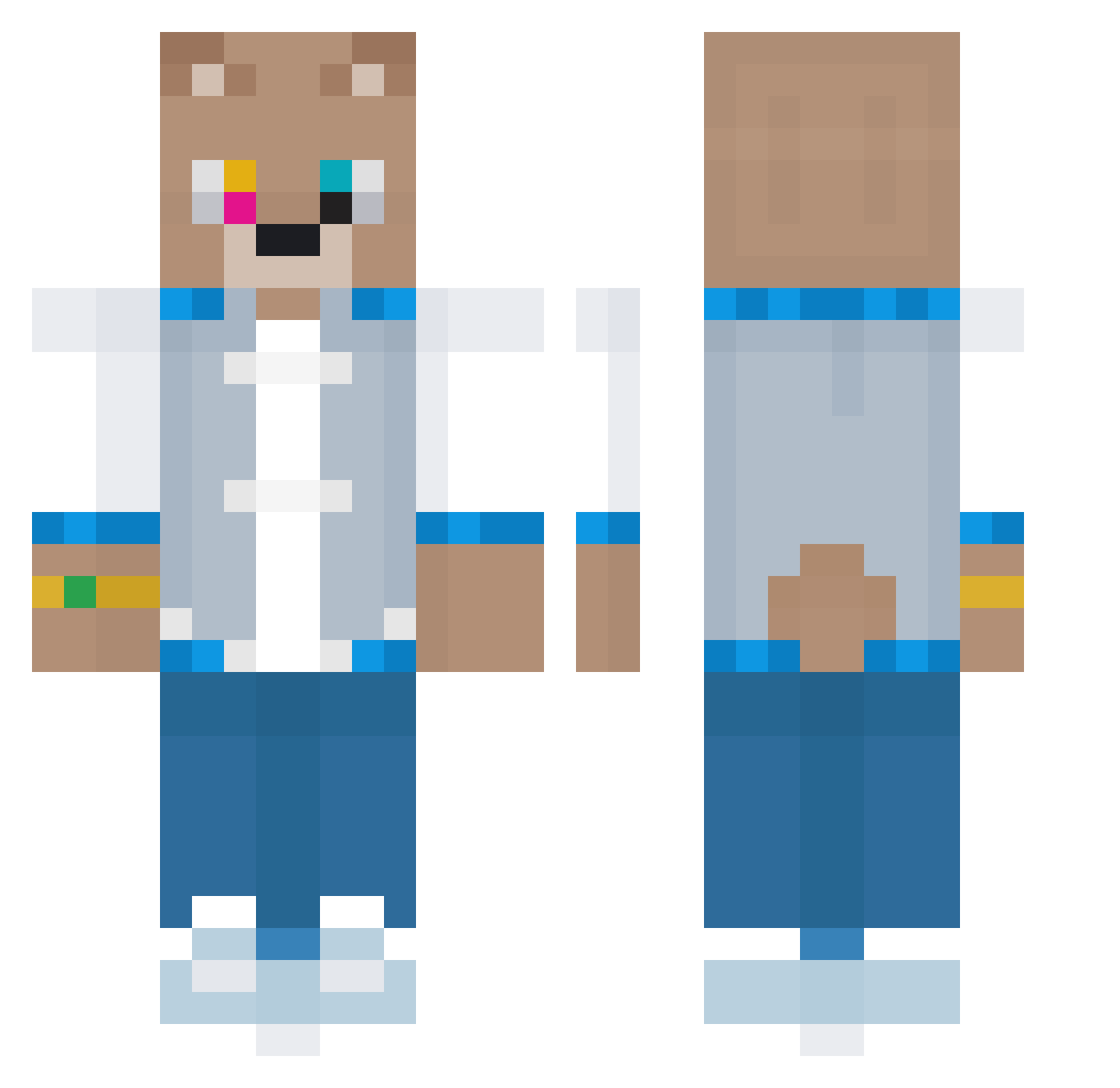 Sleazy7469 Minecraft skin, front and back view