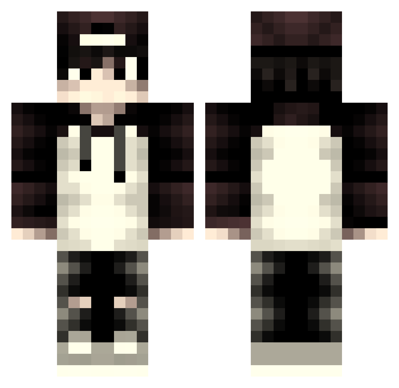 yTwisth Minecraft skin, front and back view