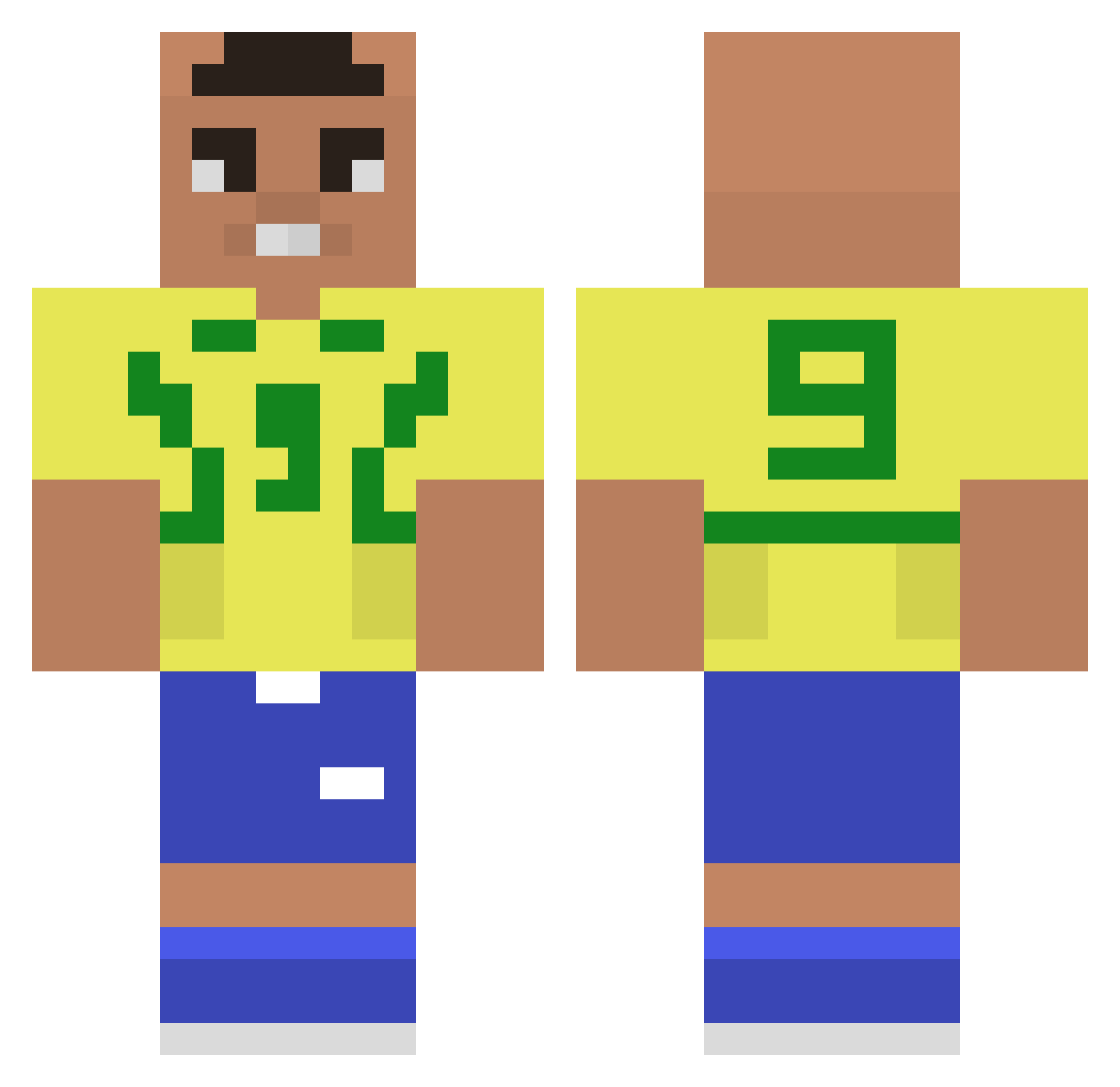 08bismarck Minecraft skin, front and back view