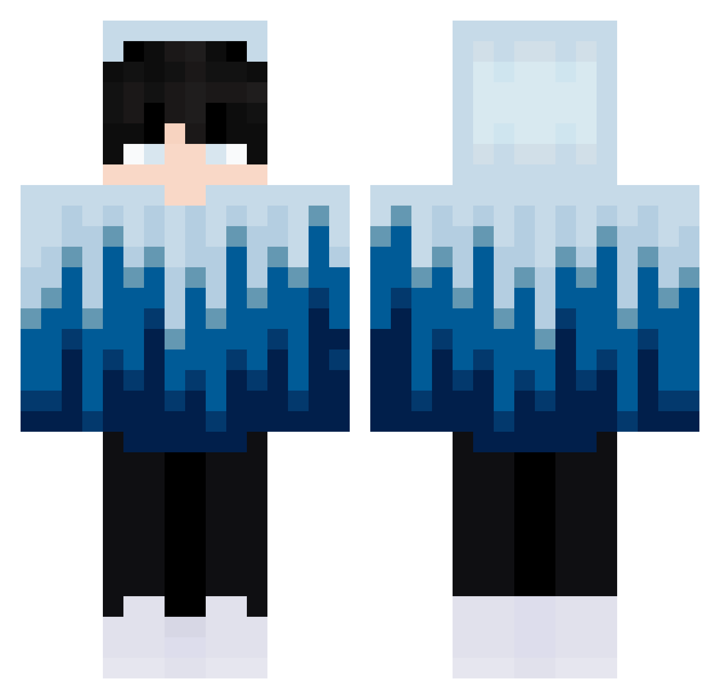 Skrzyqu Minecraft skin, front and back view