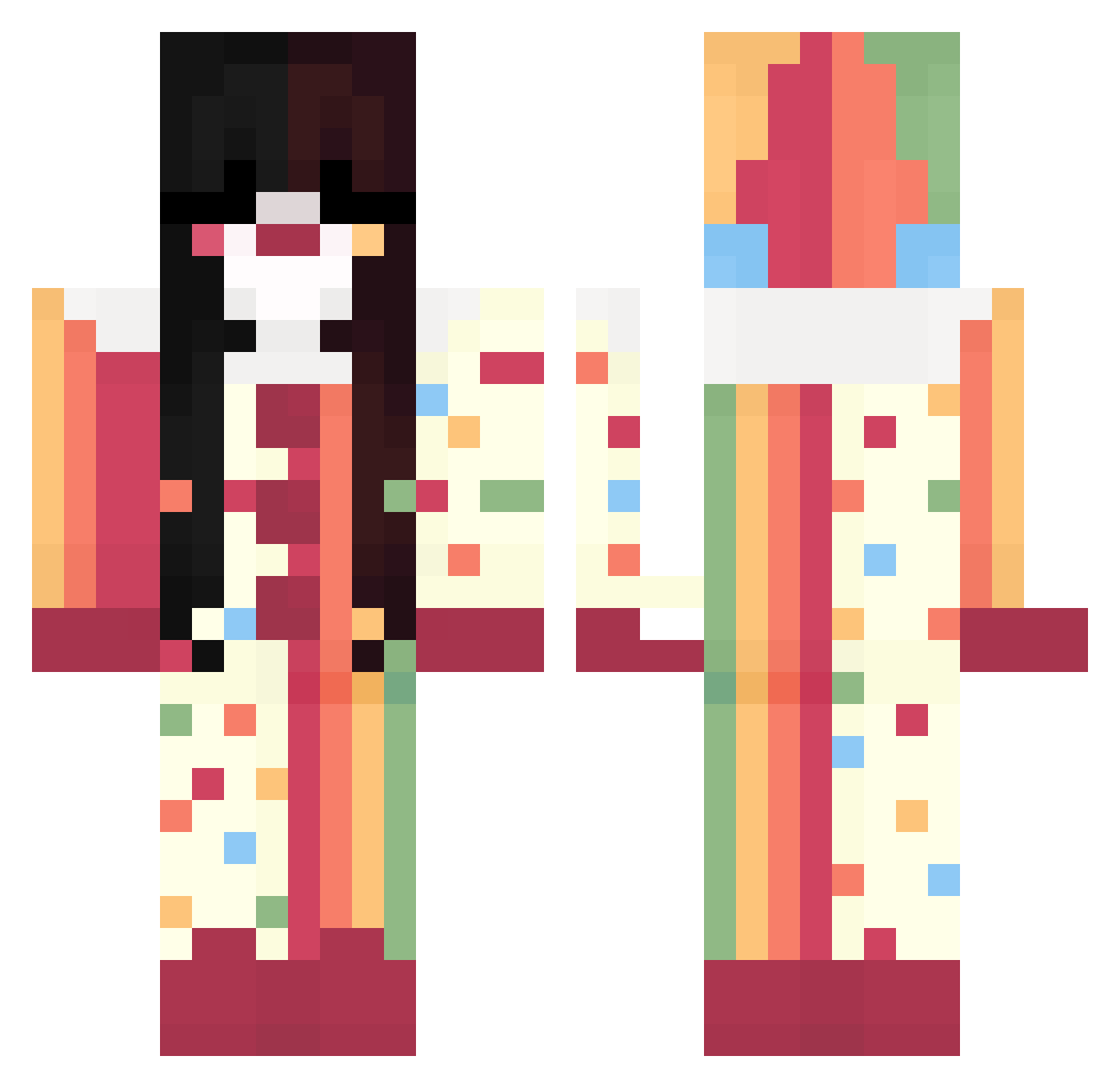 Snow_my_lullaby Minecraft skin, front and back view