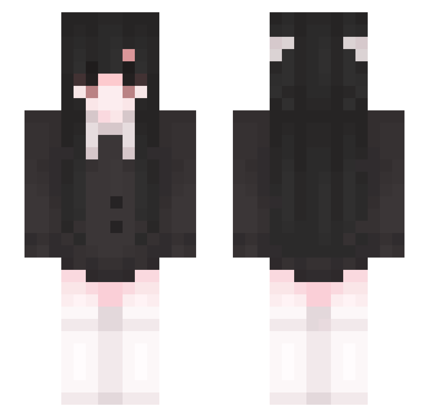 xit0ra Minecraft skin, front and back view