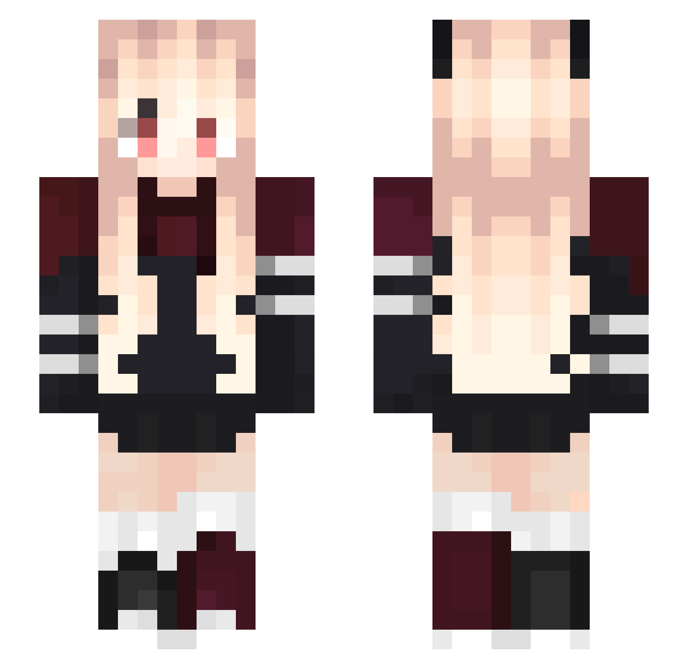 west1ne Minecraft skin, front and back view
