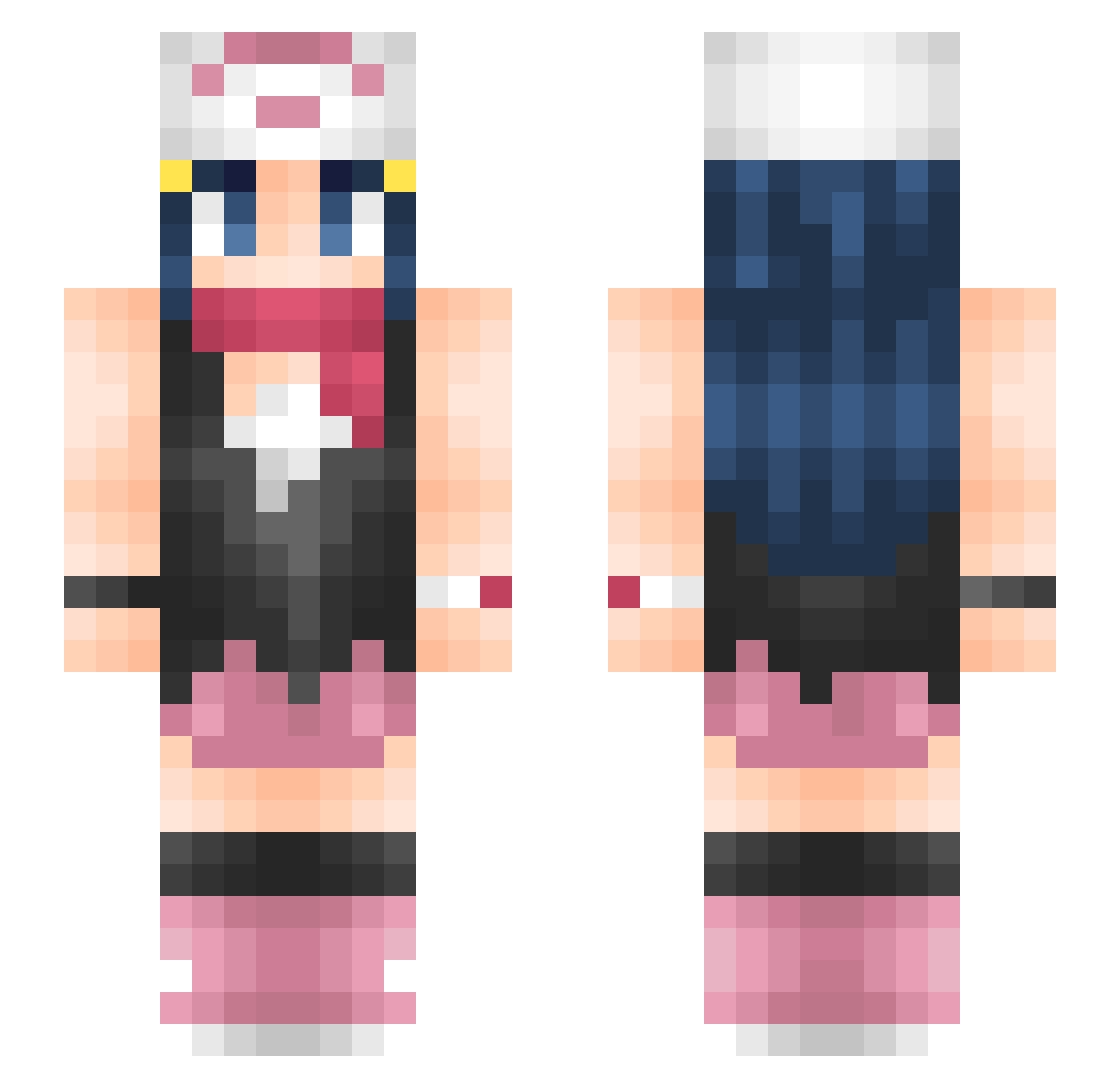 dolledup Minecraft skin, front and back view