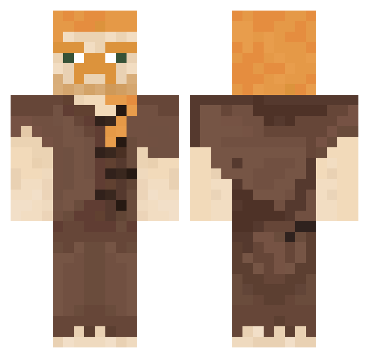 weemu Minecraft skin, front and back view
