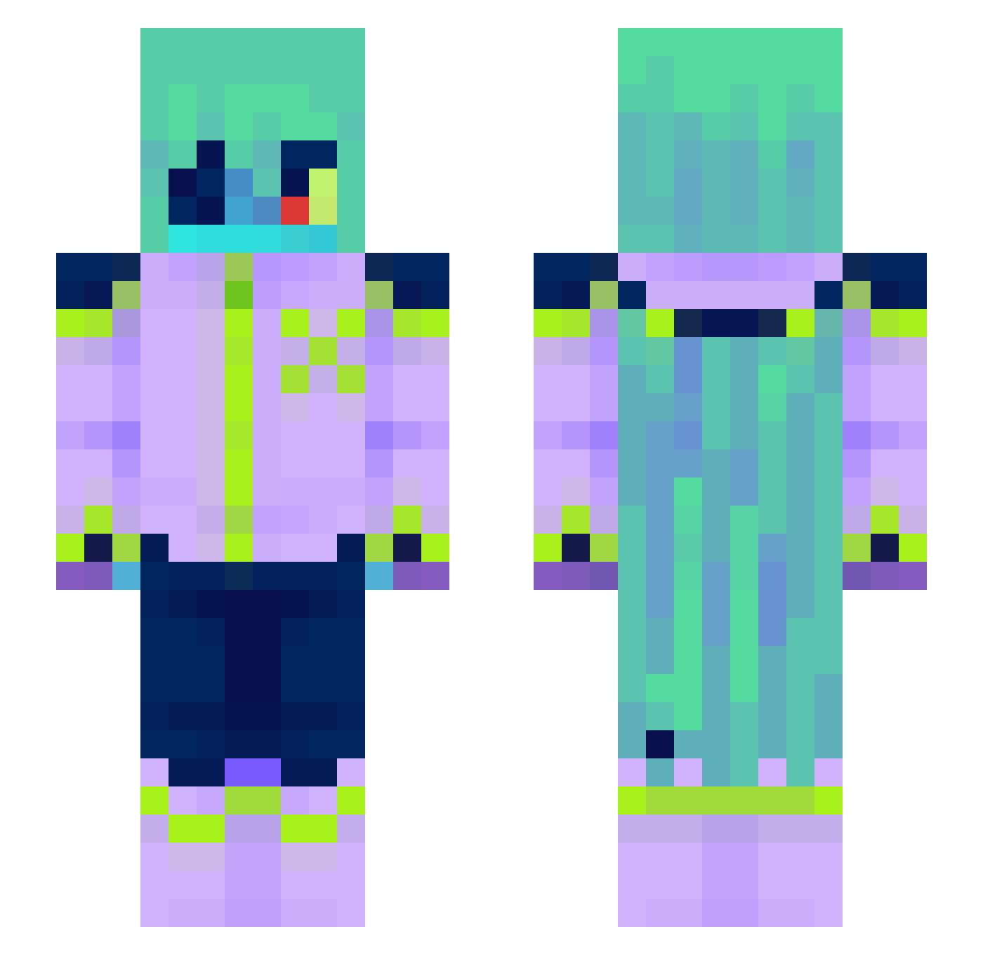 stickmantho Minecraft skin, front and back view