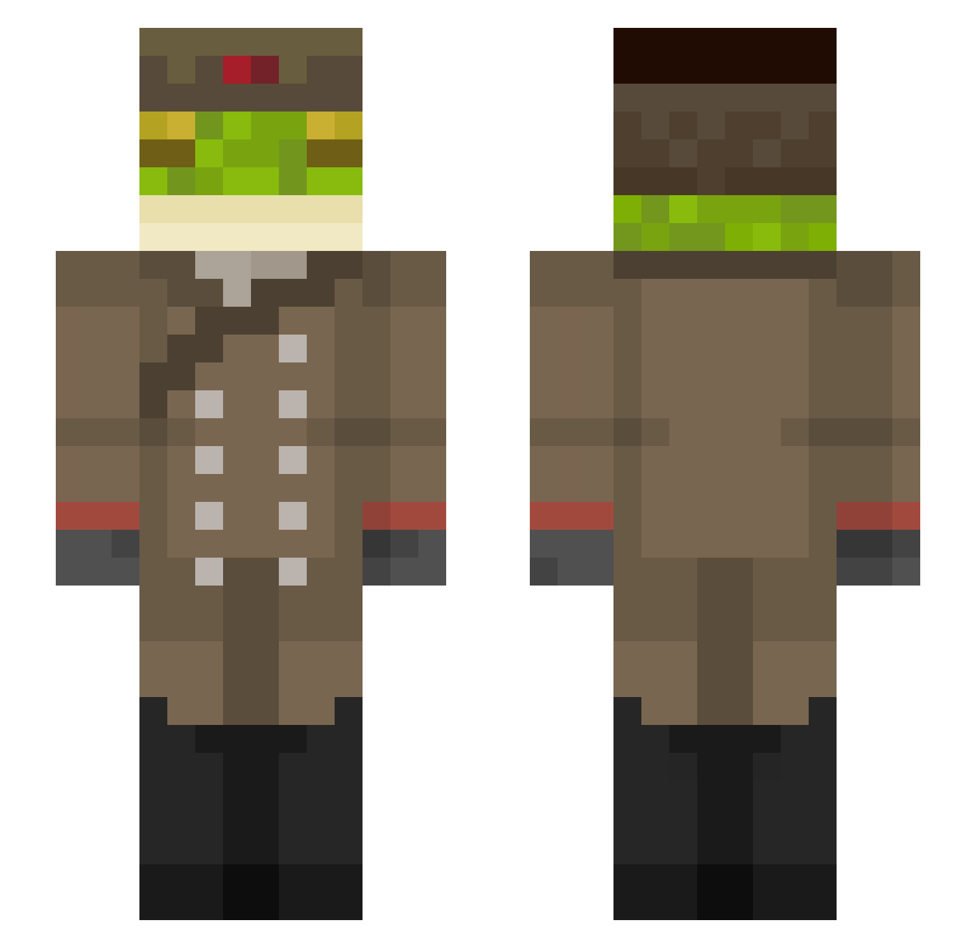 trickster720 Minecraft skin, front and back view