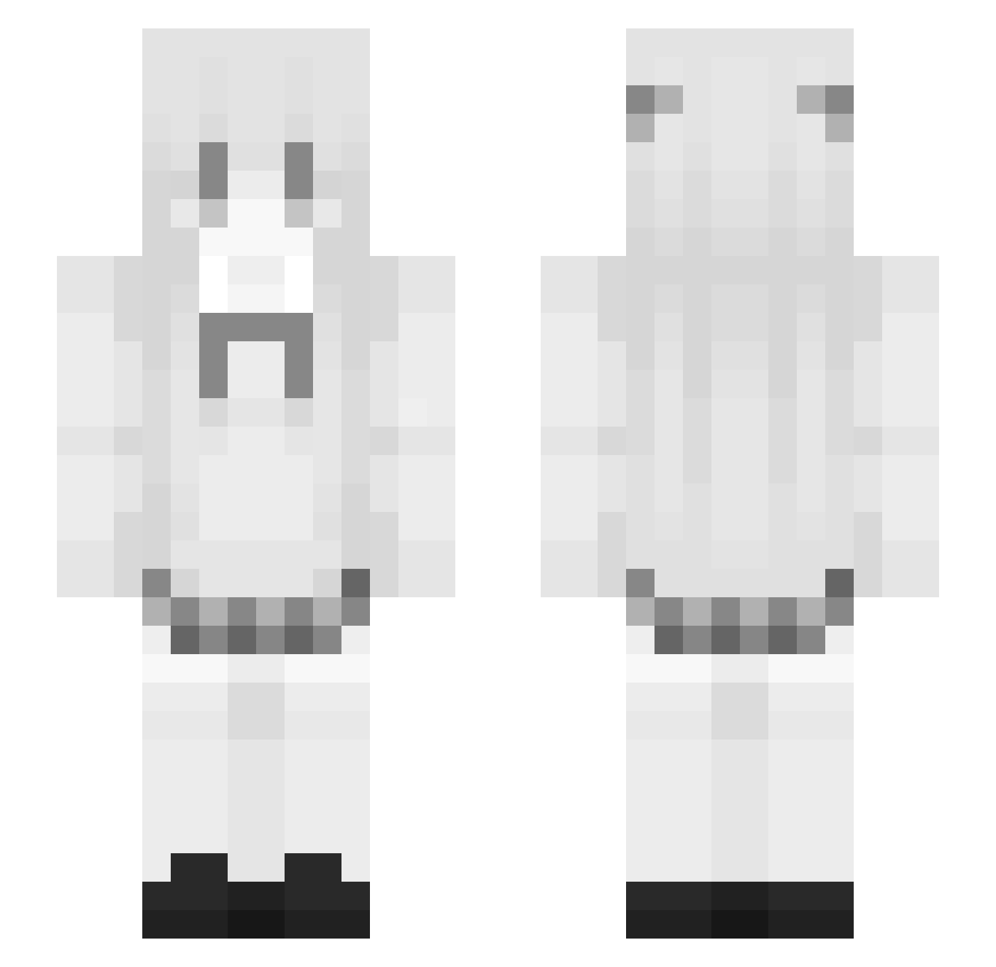 hyebn Minecraft skin, front and back view