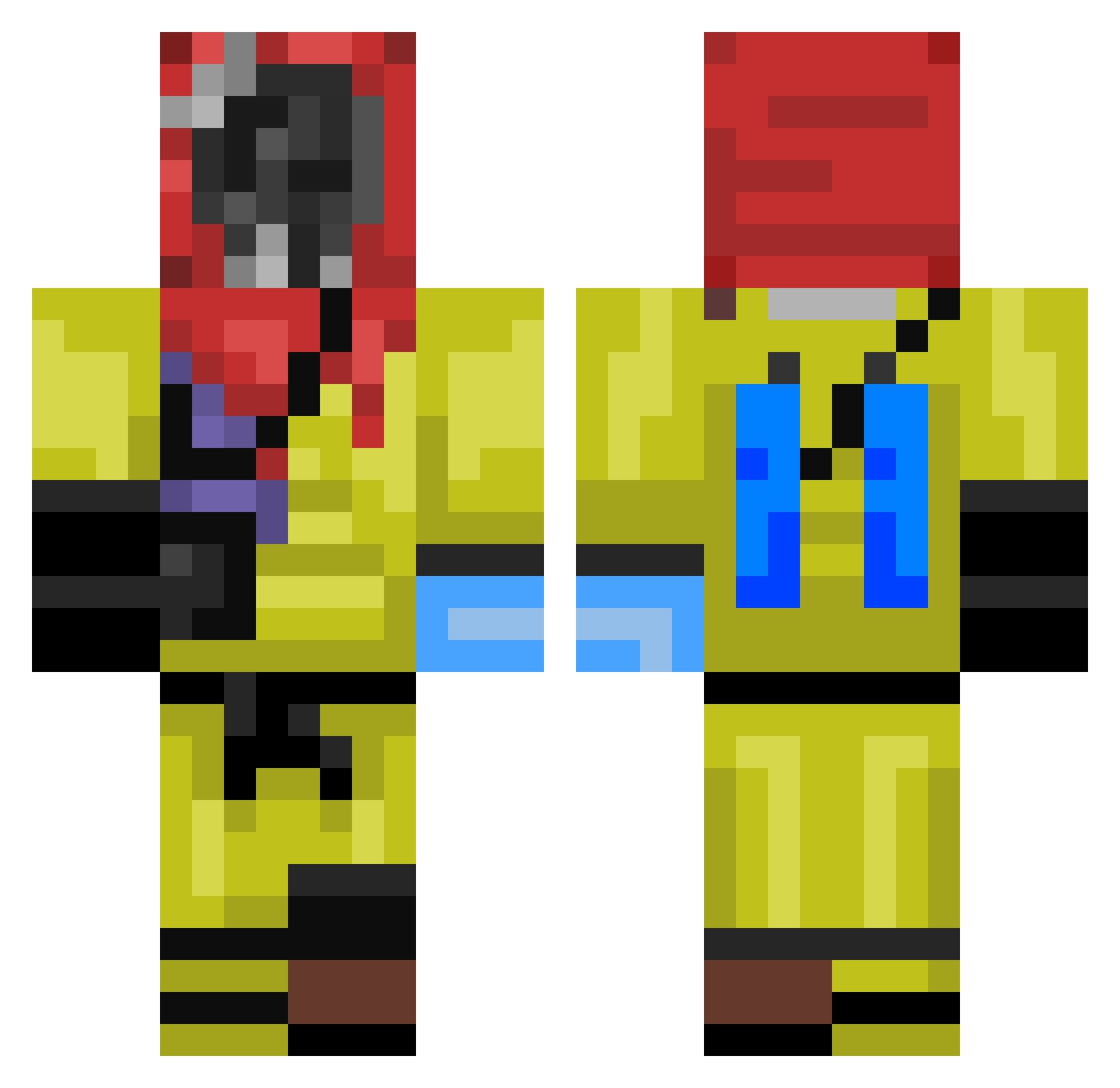 WormGrub Minecraft skin, front and back view