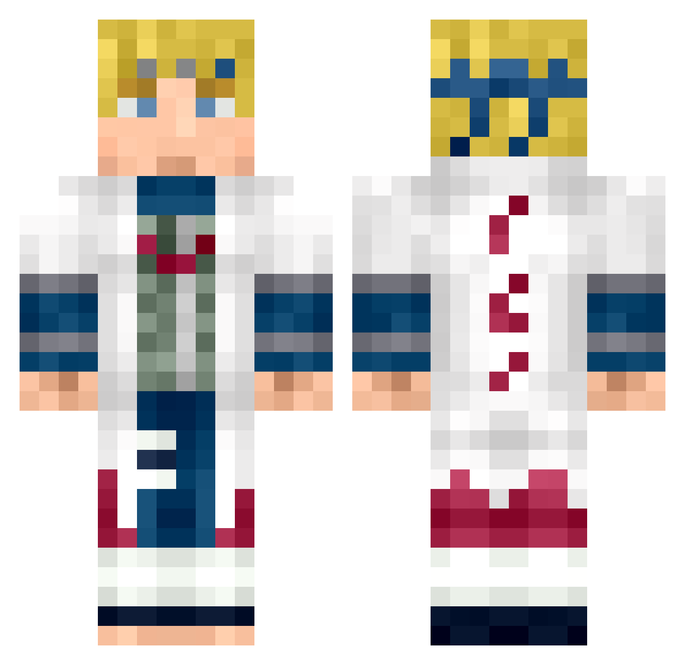 Tisma691 Minecraft skin, front and back view