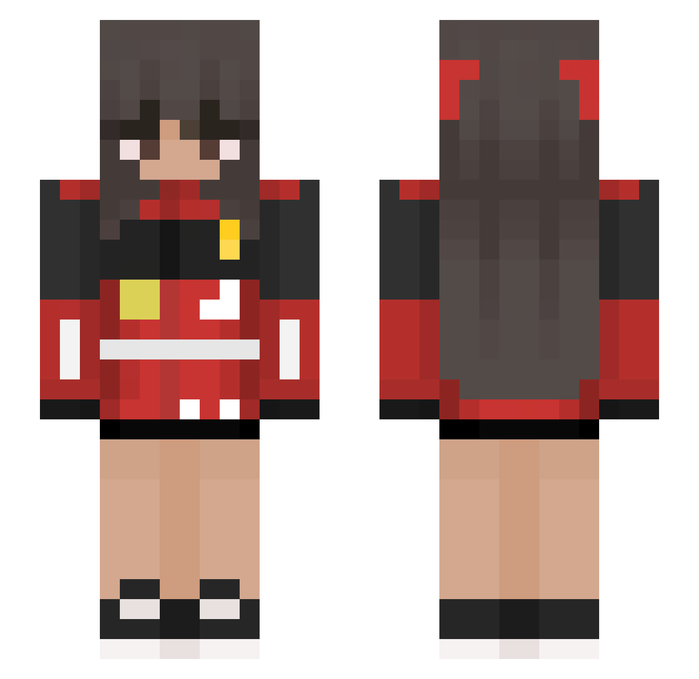 Noku19 Minecraft skin, front and back view