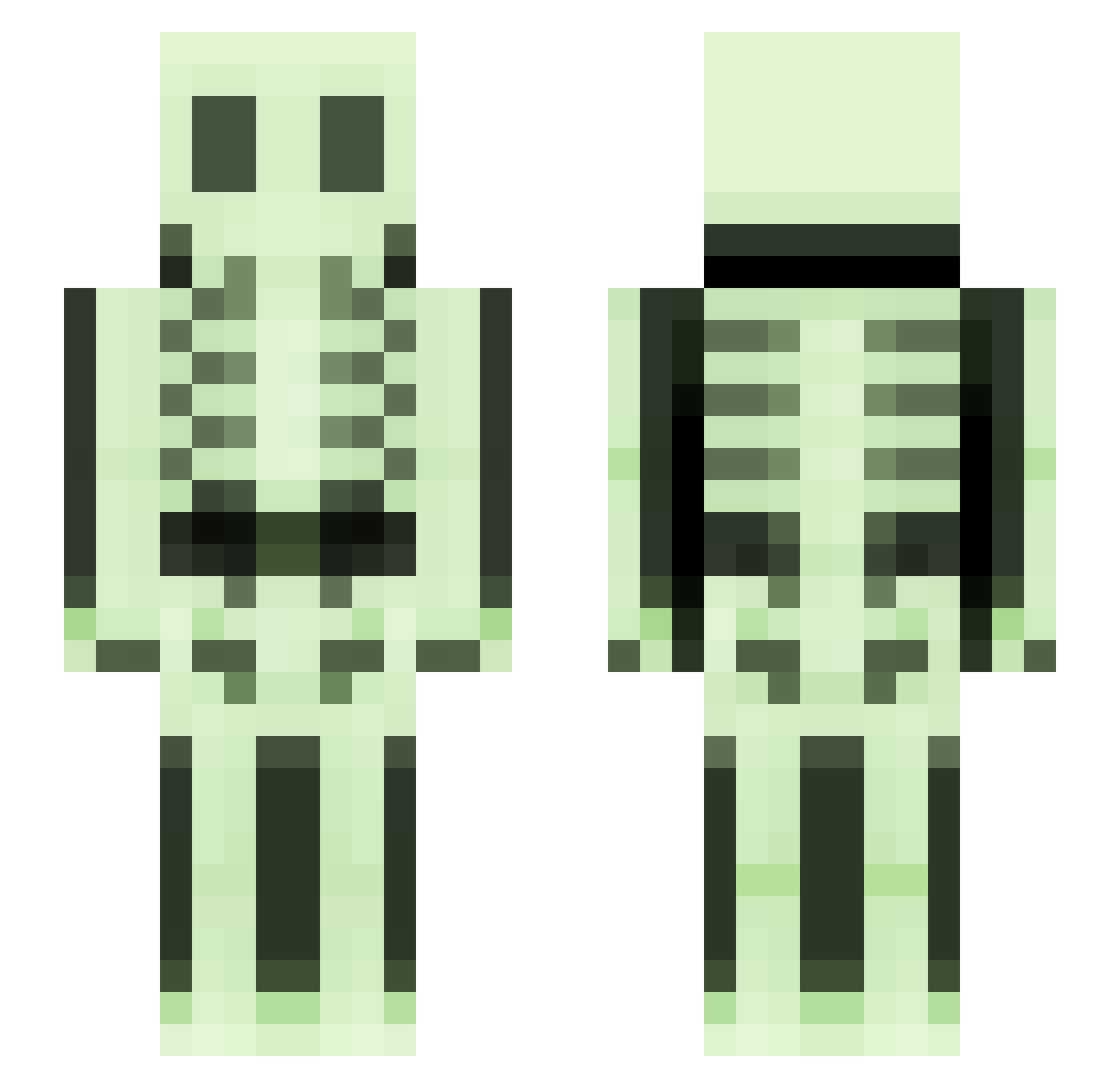 Snowfield Minecraft skin, front and back view