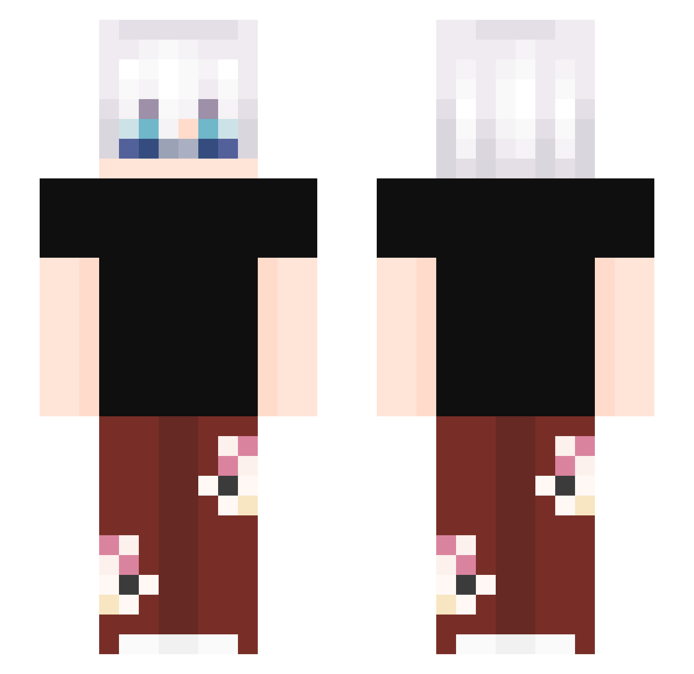 Sleazy_q Minecraft skin, front and back view