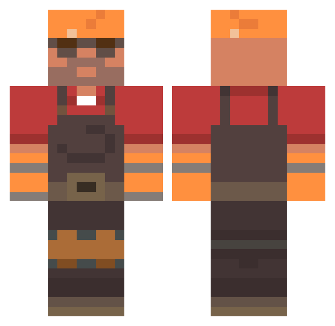 CHARL13D Minecraft skin, front and back view