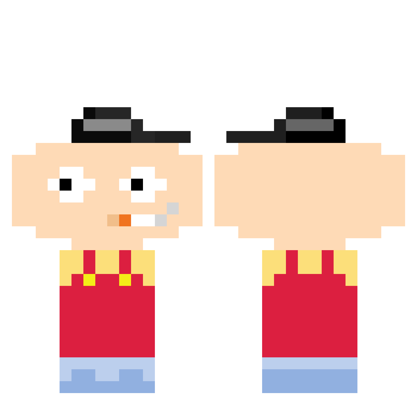 SirNoblez Minecraft skin, front and back view