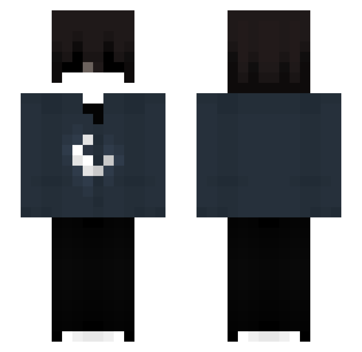 Rektles Minecraft skin, front and back view