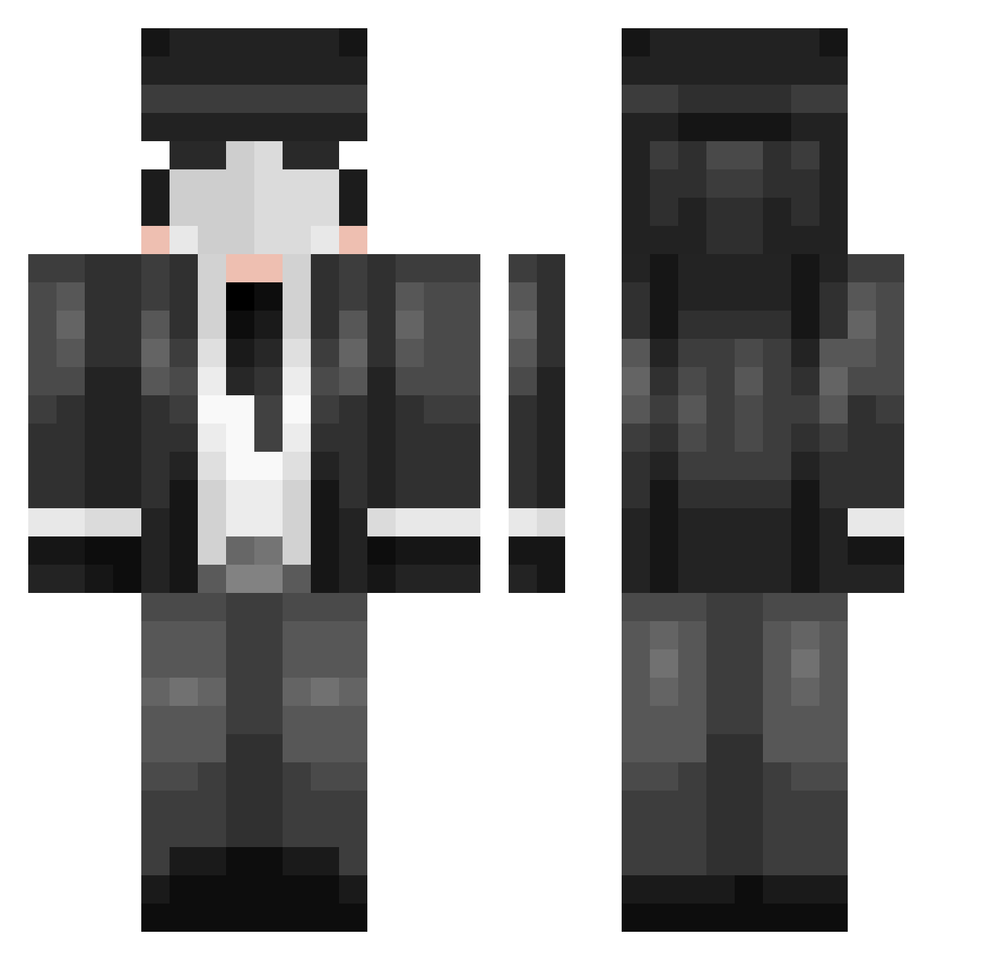 xKySx Minecraft skin, front and back view