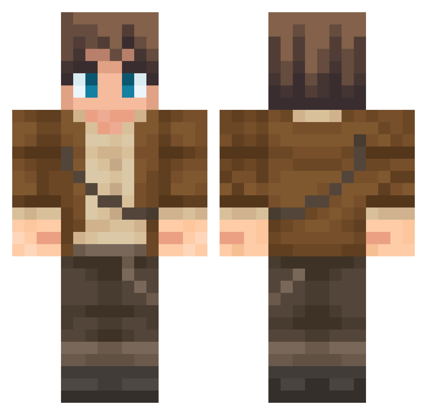 RightROX Minecraft skin, front and back view