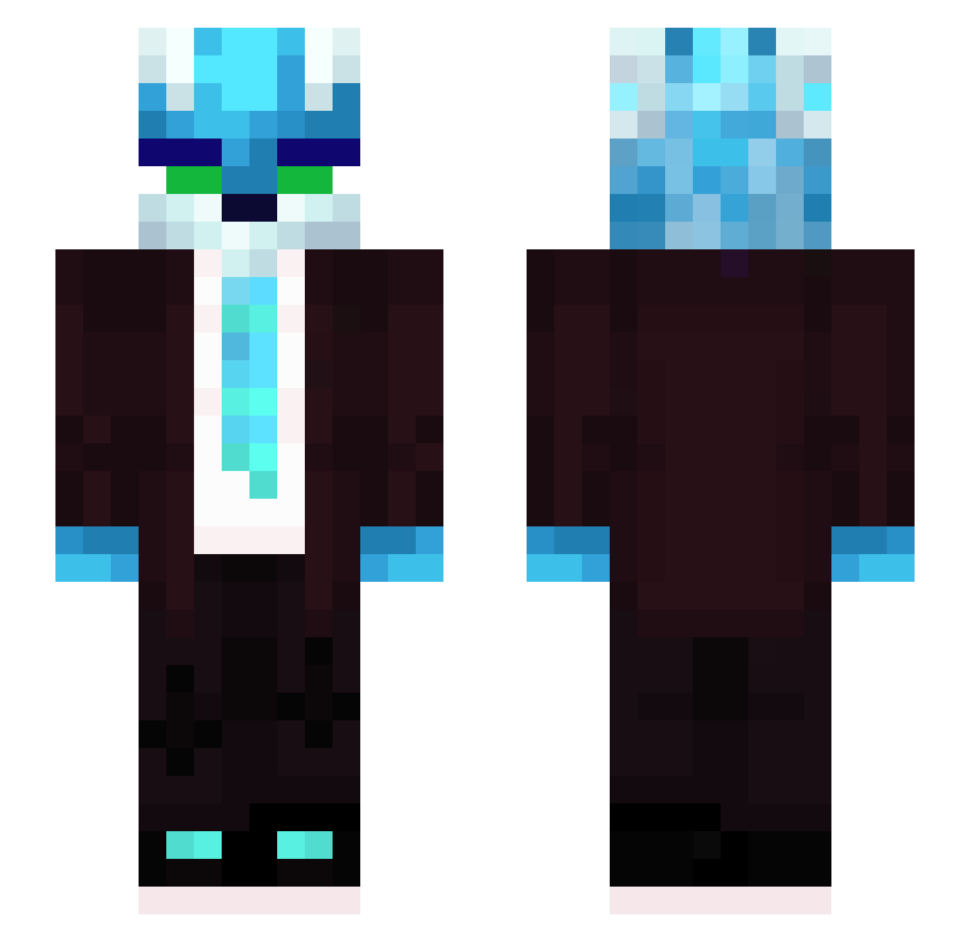 RoyalOwlQ Minecraft skin, front and back view