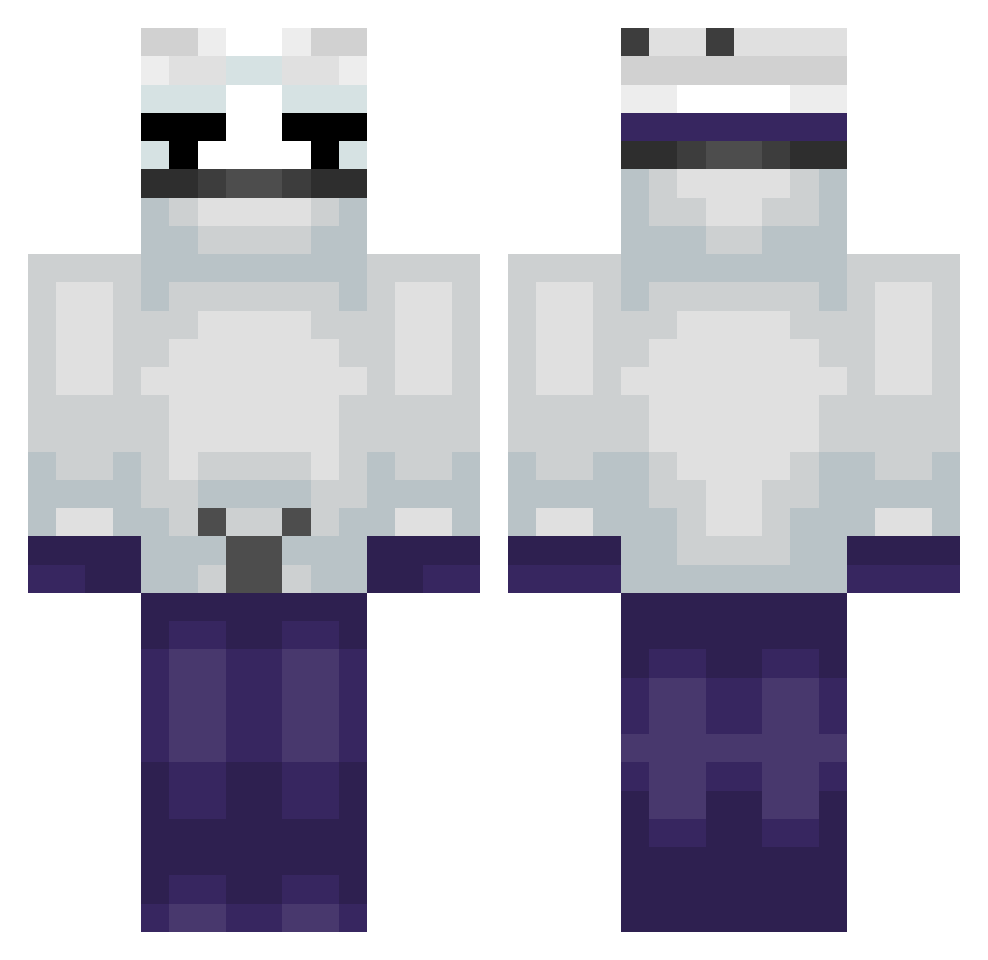 Player1dPro Minecraft skin, front and back view