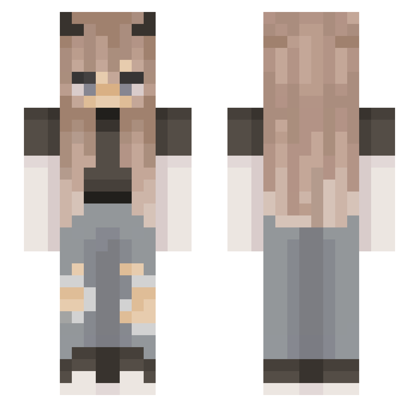 Alana Minecraft skin, front and back view