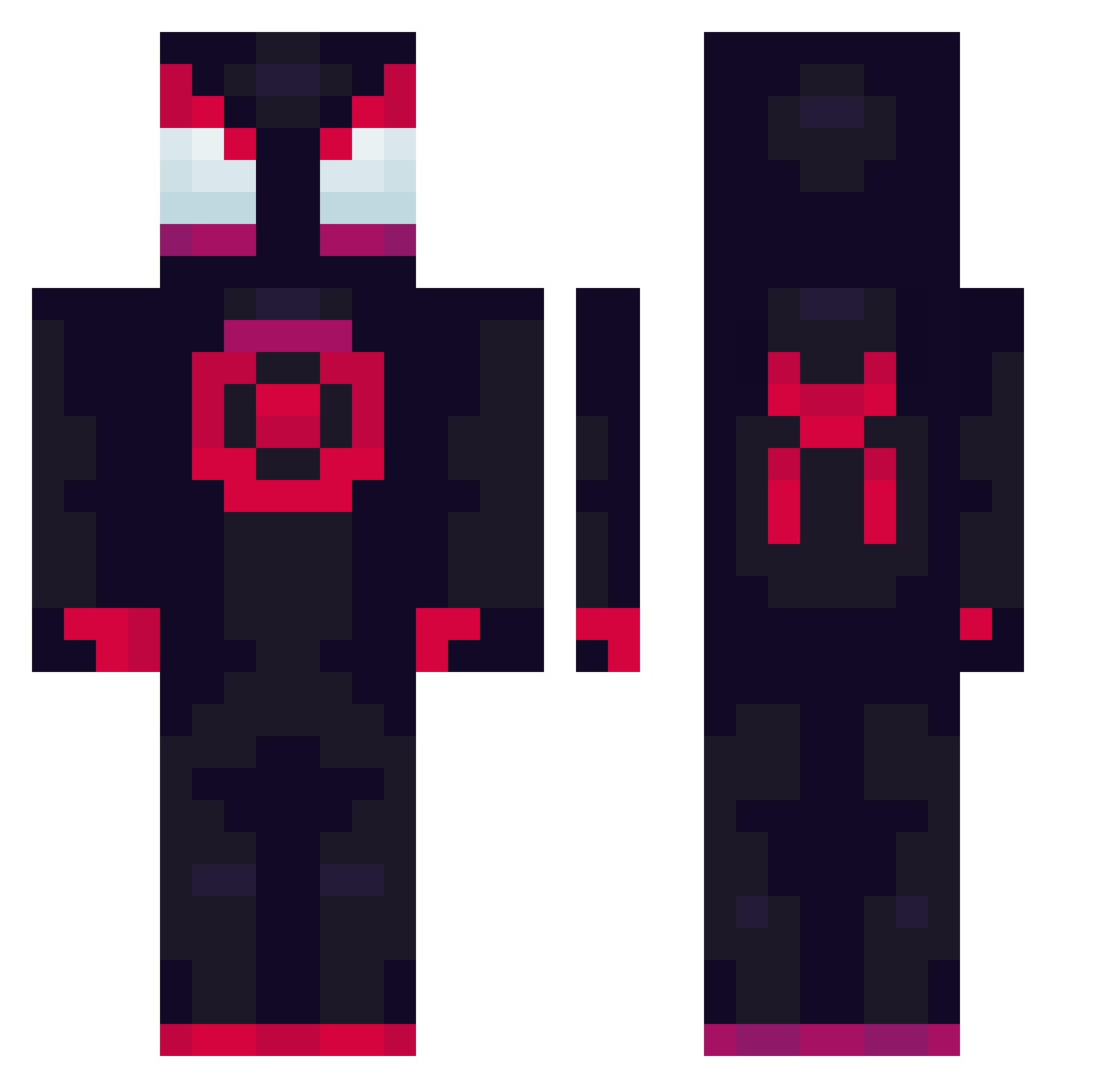 Dacia Minecraft skin, front and back view
