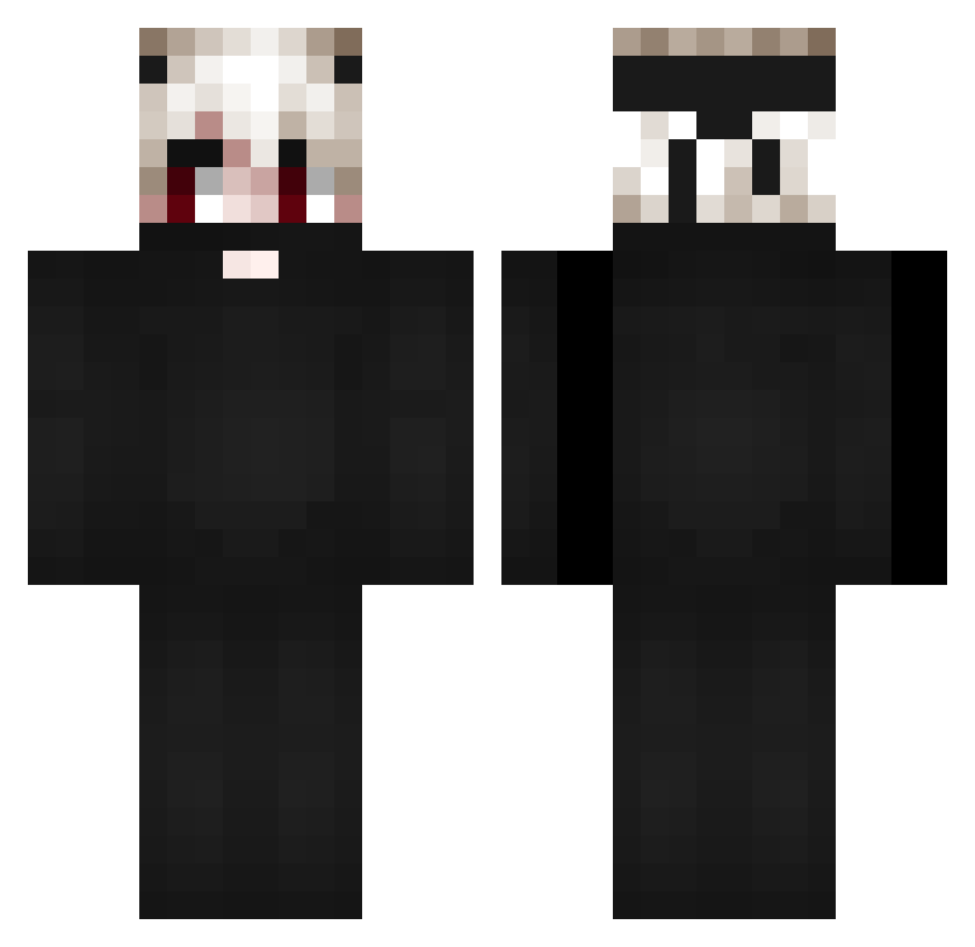 zehner Minecraft skin, front and back view