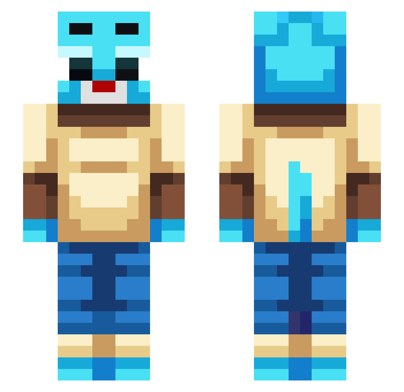 Mathew2727 Minecraft skin, front and back view