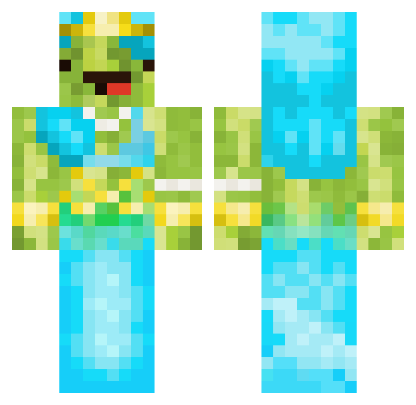 Yergramma Minecraft skin, front and back view
