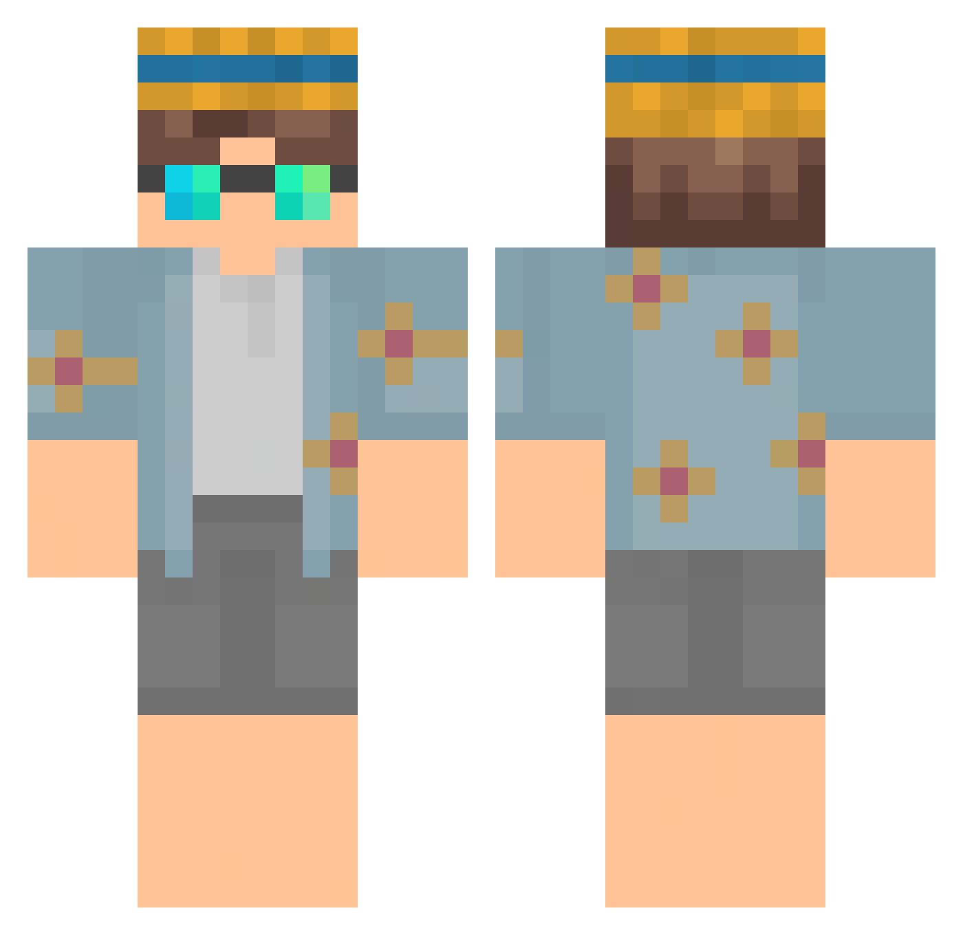Myka_sav Minecraft skin, front and back view