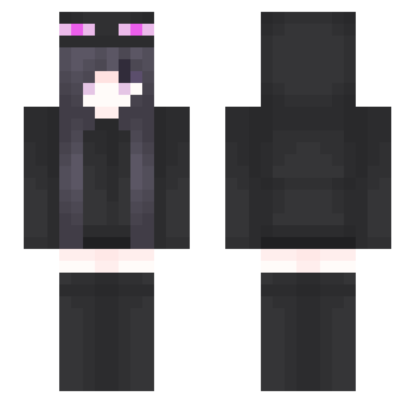 Yaamato Minecraft skin, front and back view