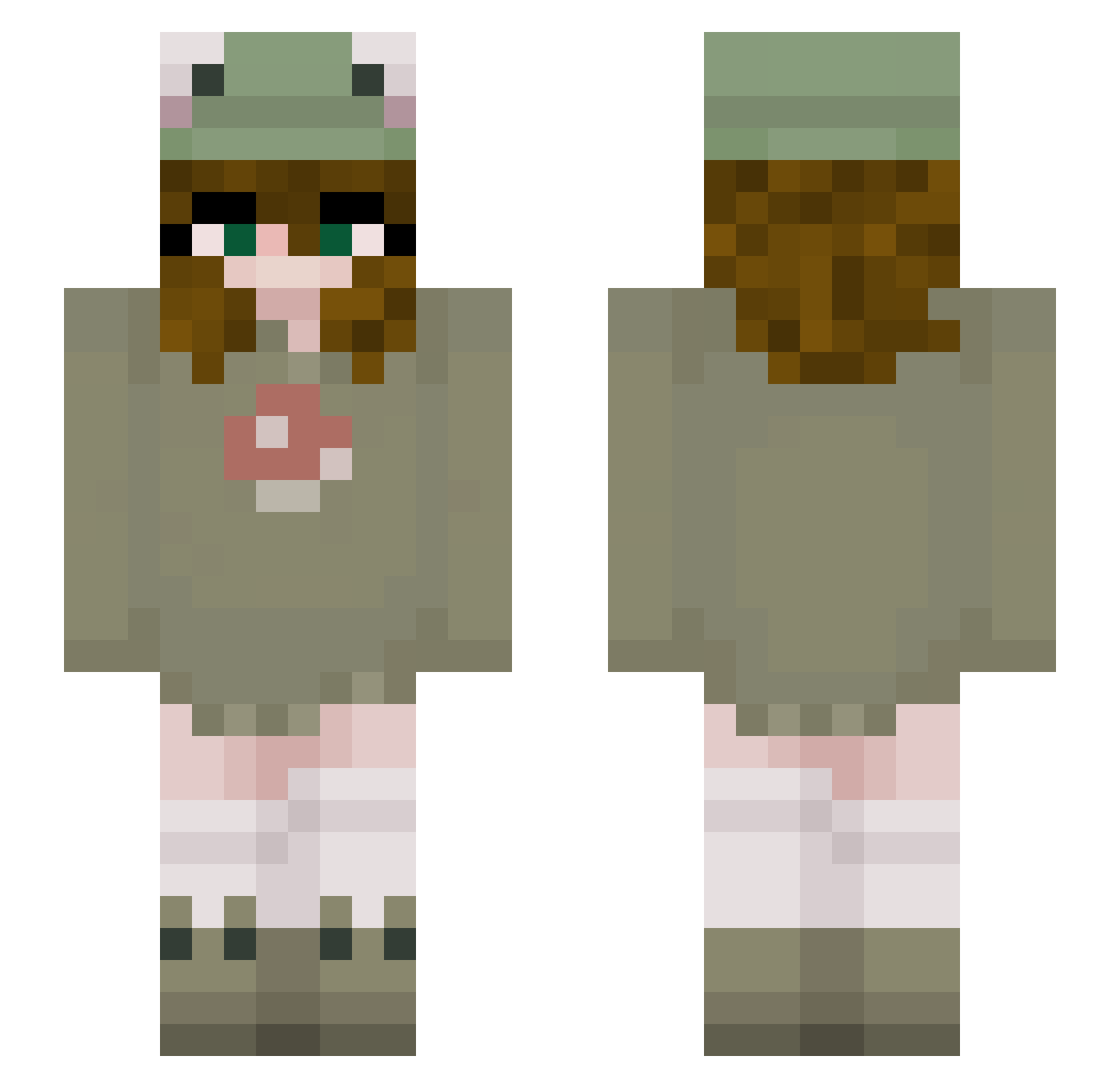 Zusia Minecraft skin, front and back view
