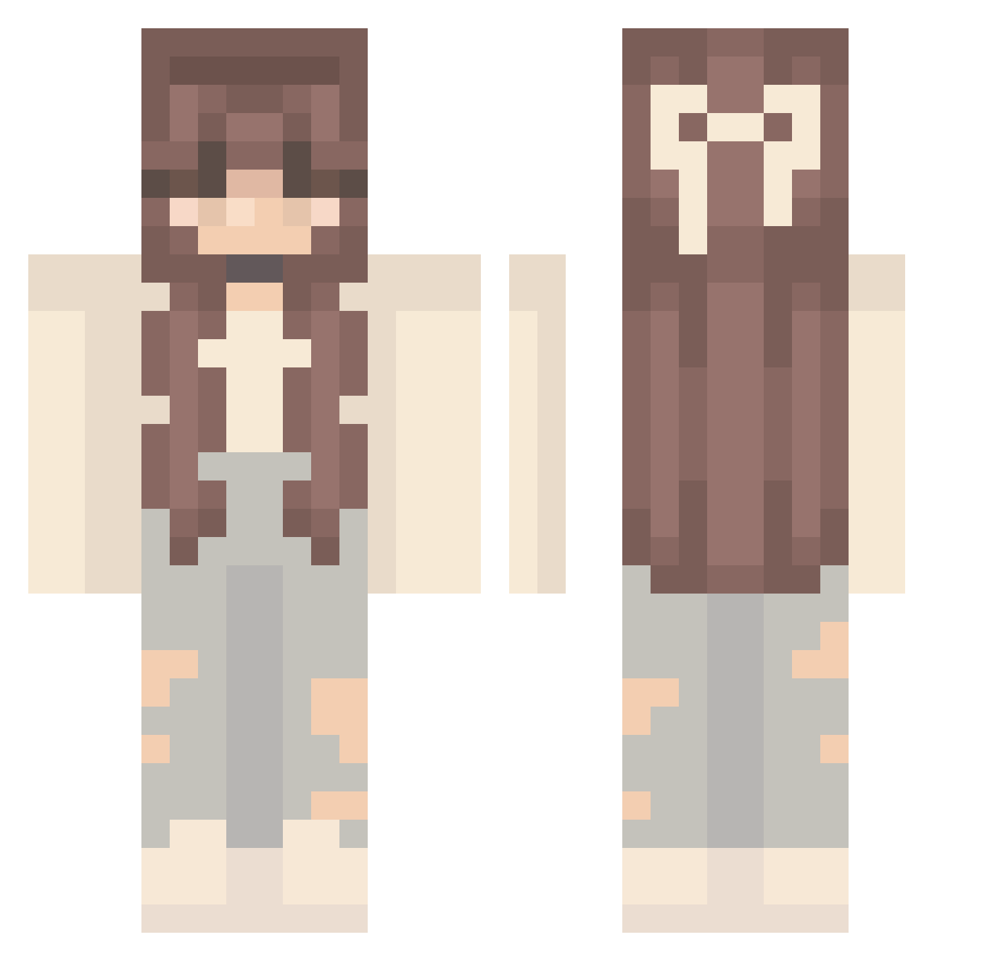 lazycapybara12 Minecraft skin, front and back view