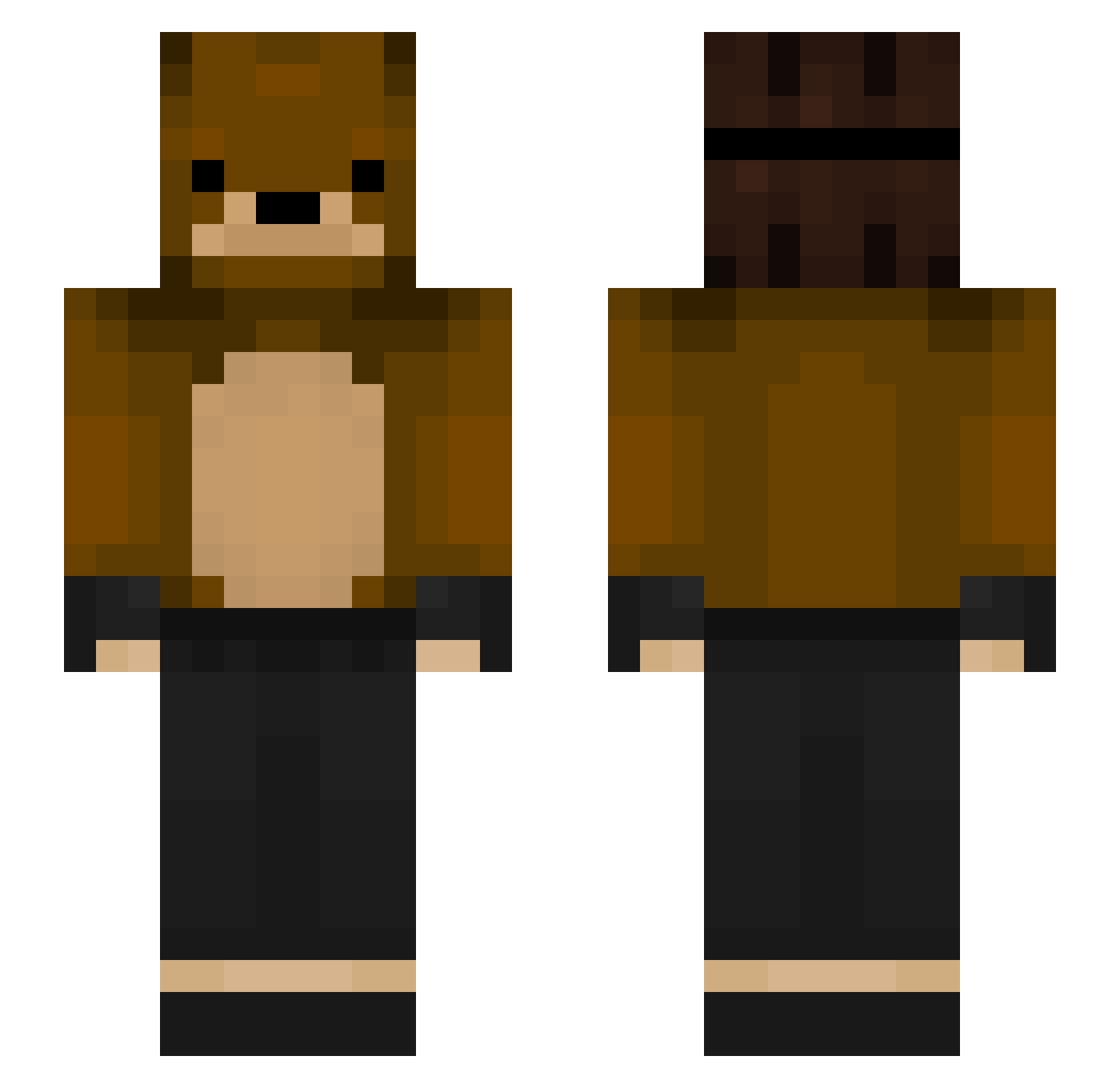 VortexPrimes Minecraft skin, front and back view