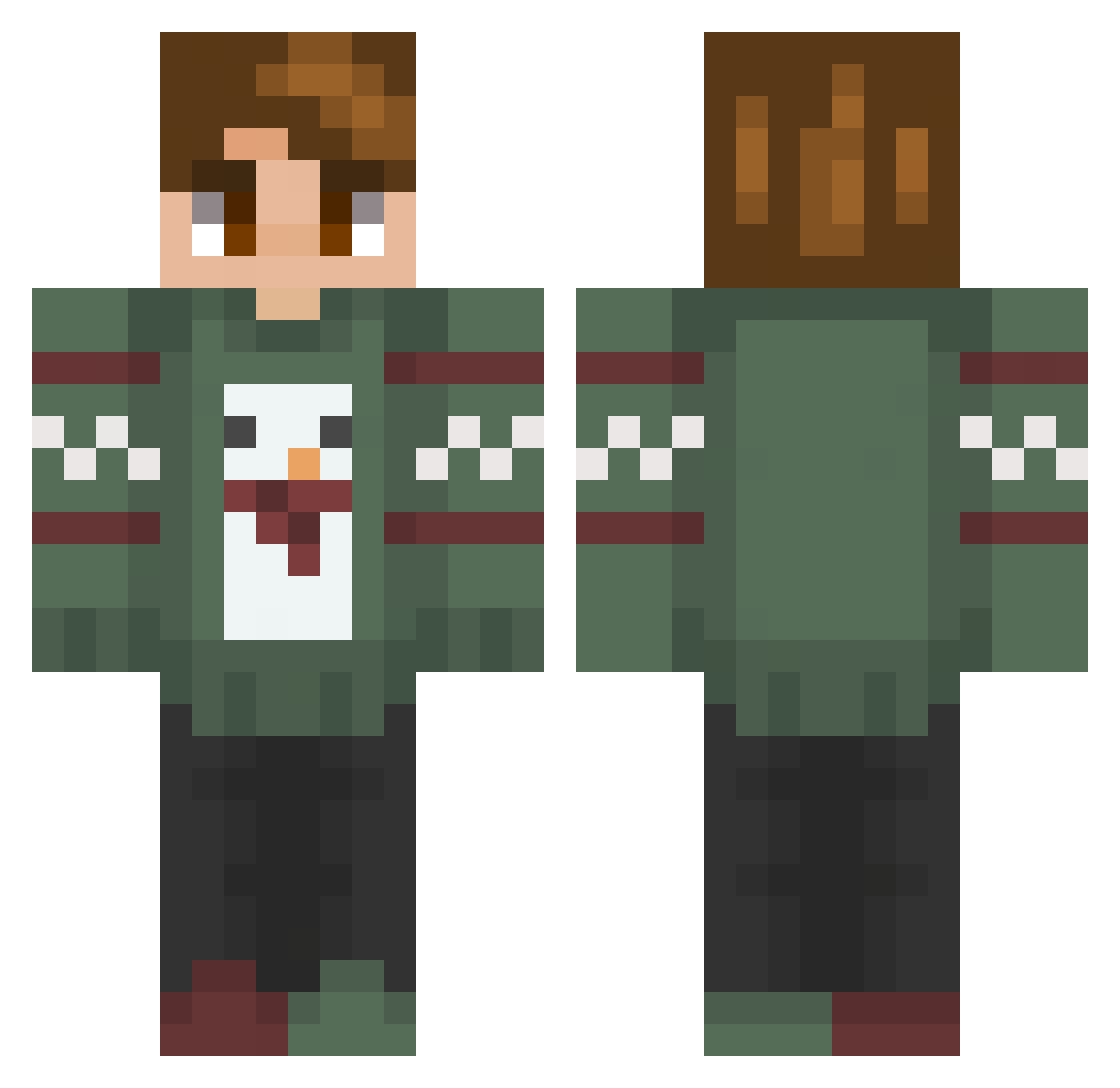 BonnieBlueFunBus Minecraft skin, front and back view