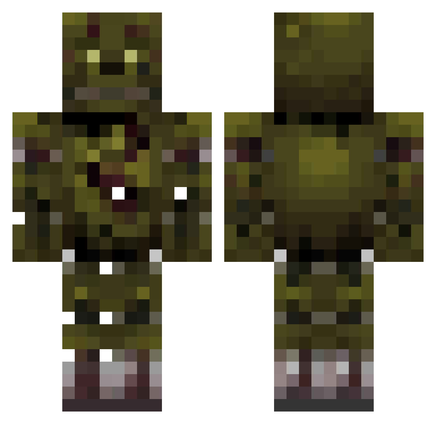 samfatel Minecraft skin, front and back view