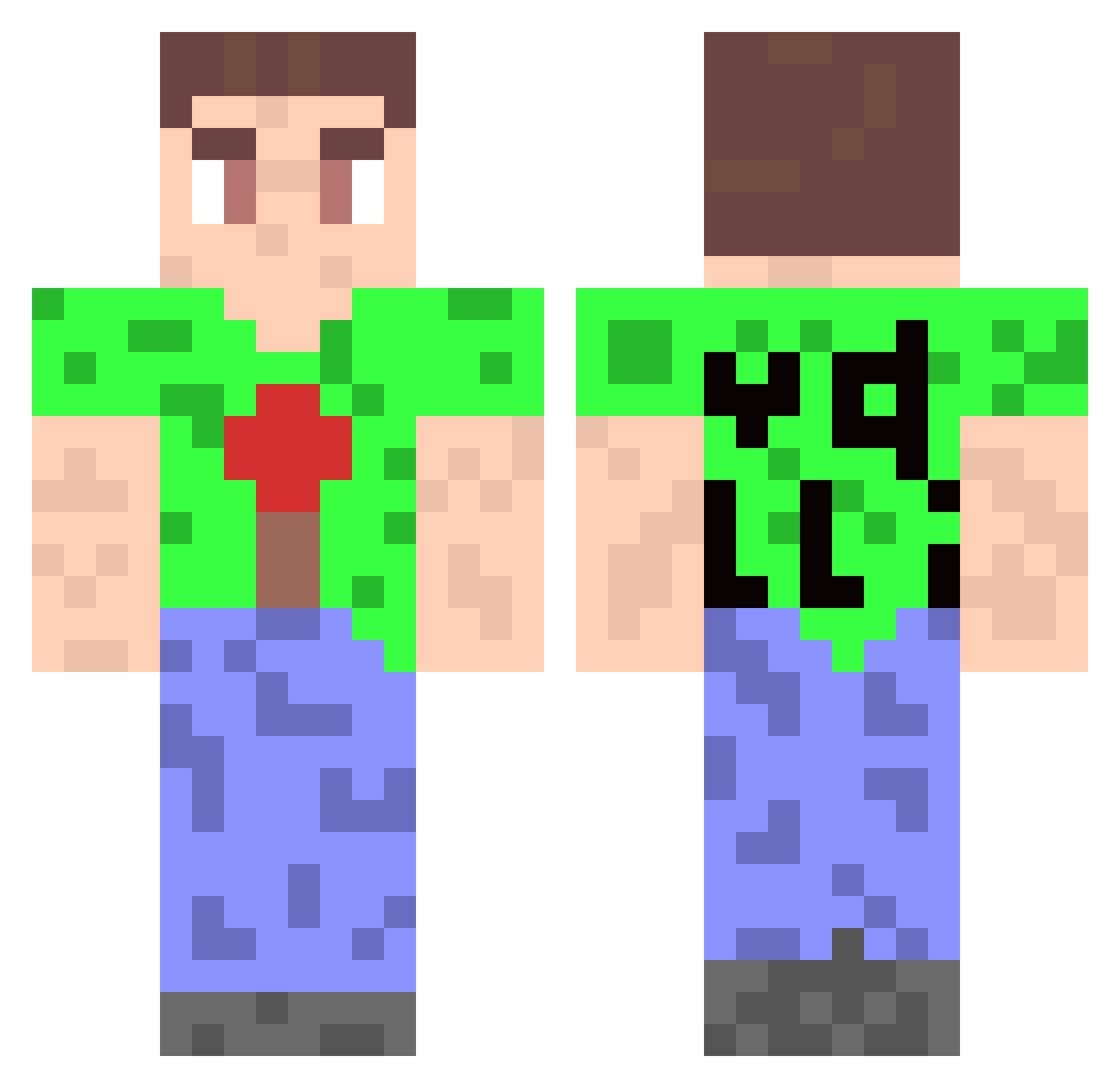 Valli_Minecraft Minecraft skin, front and back view