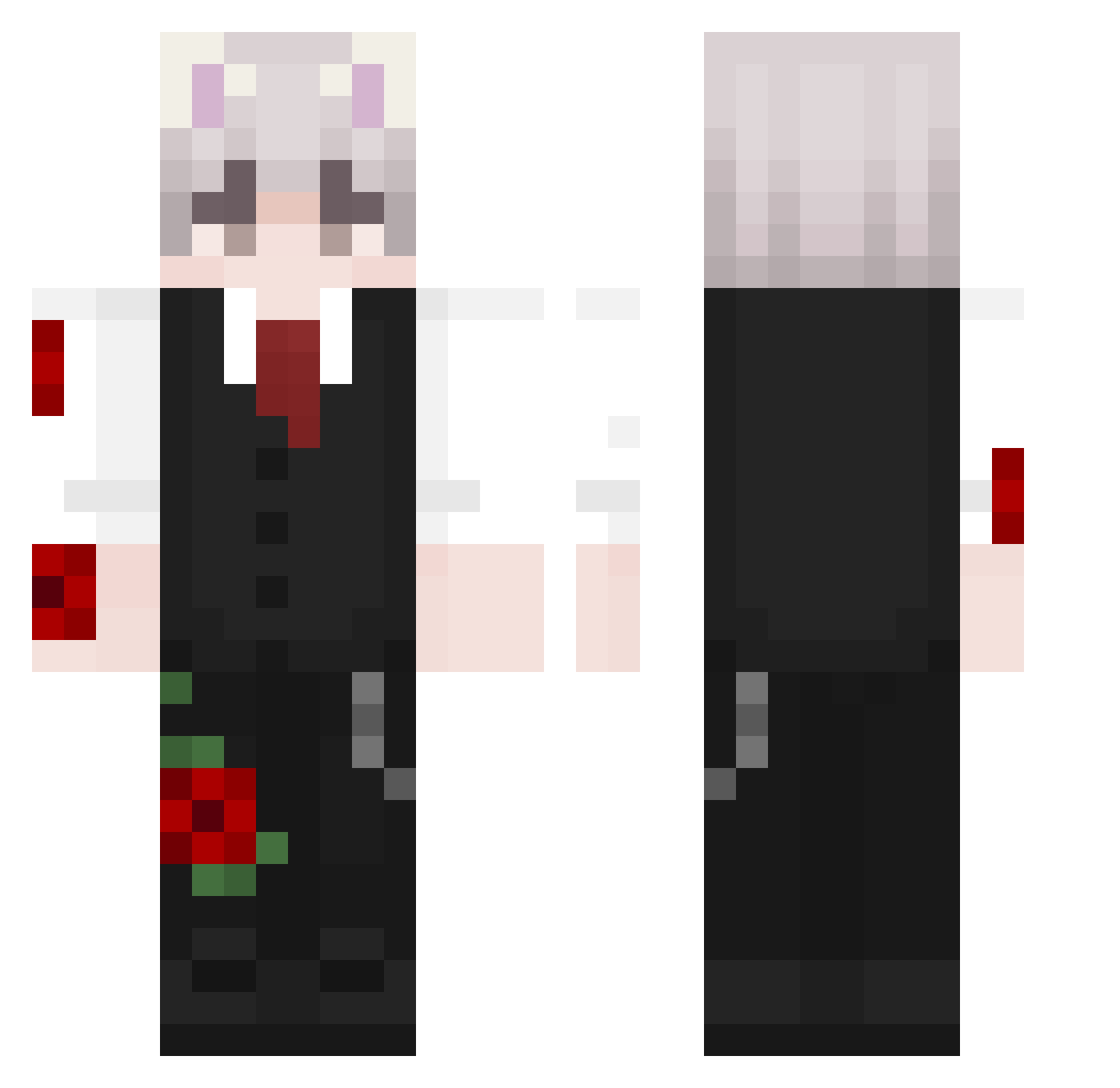 QUERASO Minecraft skin, front and back view