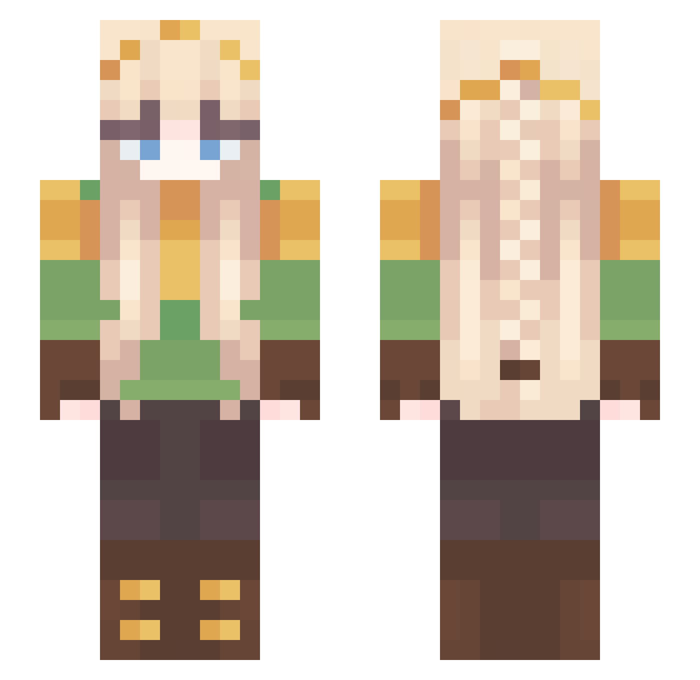vickyrasims04 Minecraft skin, front and back view