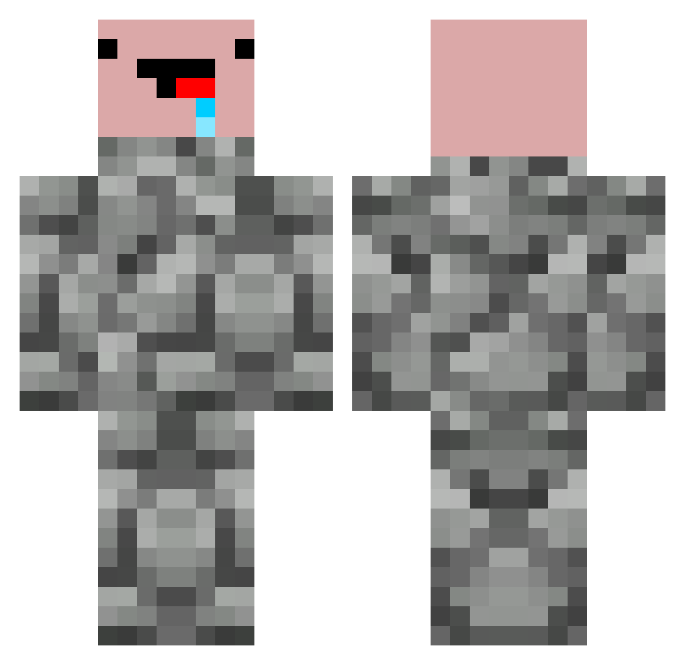 Friar Minecraft skin, front and back view