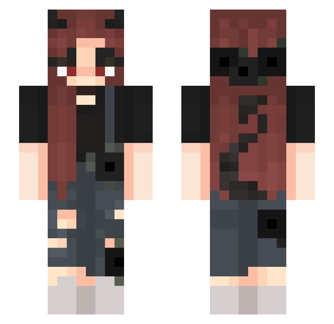 XXTheRedTigerXX Minecraft skin, front and back view