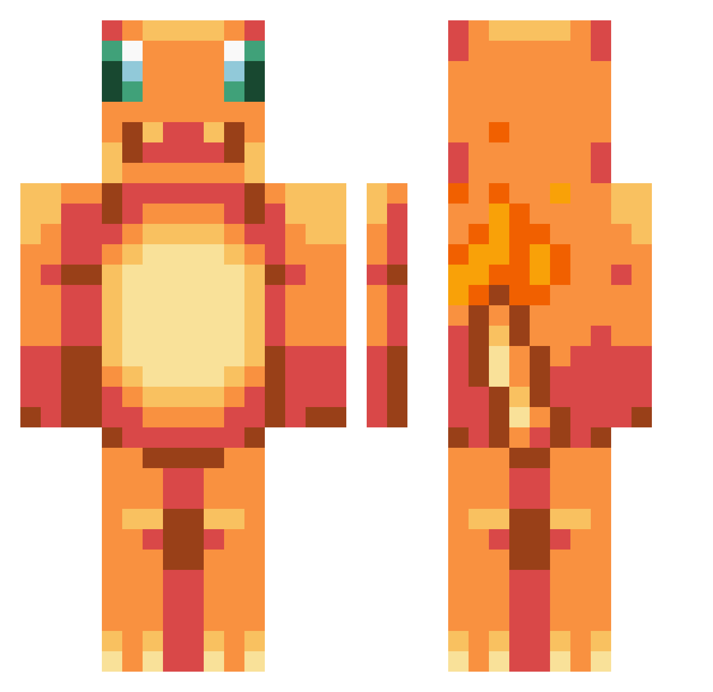 HappeningNugz Minecraft skin, front and back view