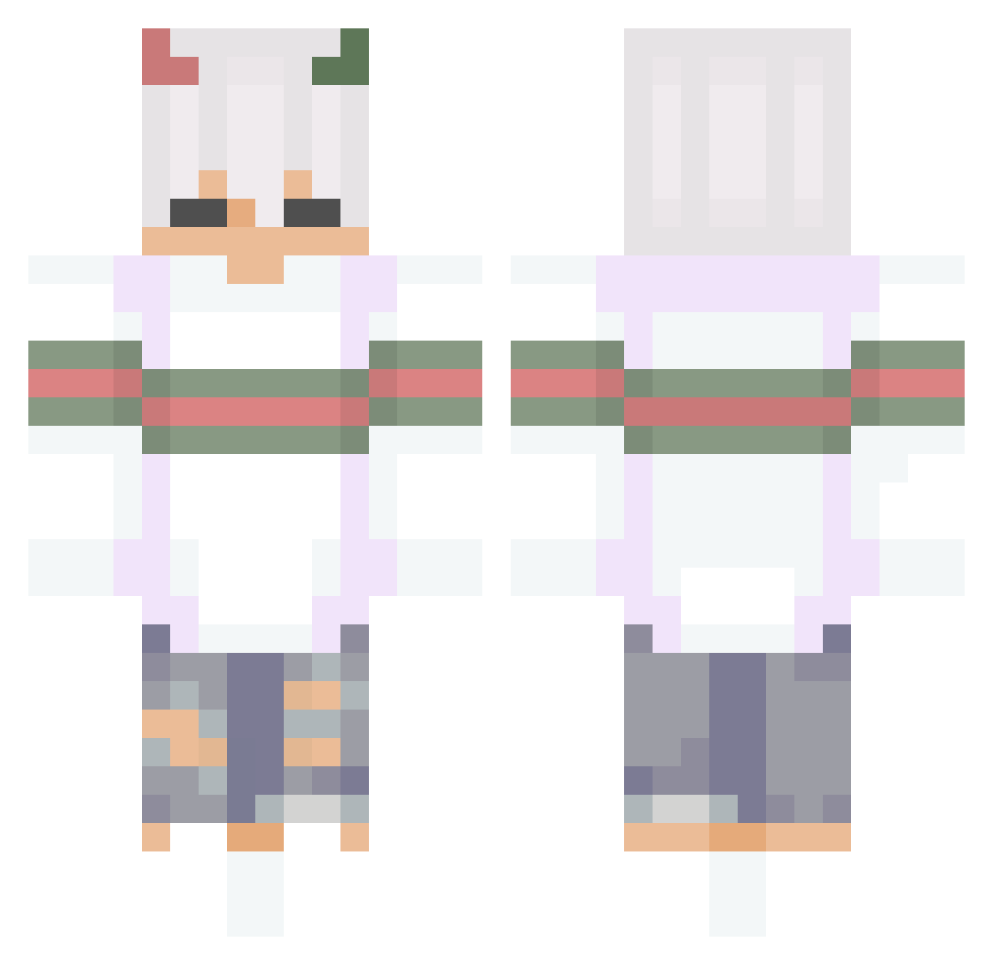 TnK_Maolat Minecraft skin, front and back view