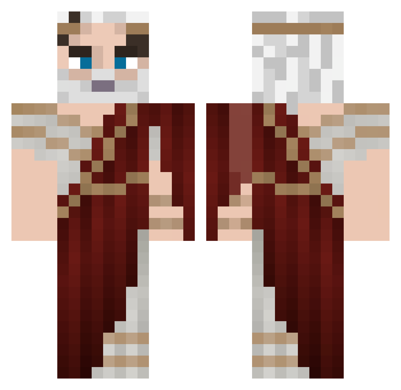 MedGeo Minecraft skin, front and back view