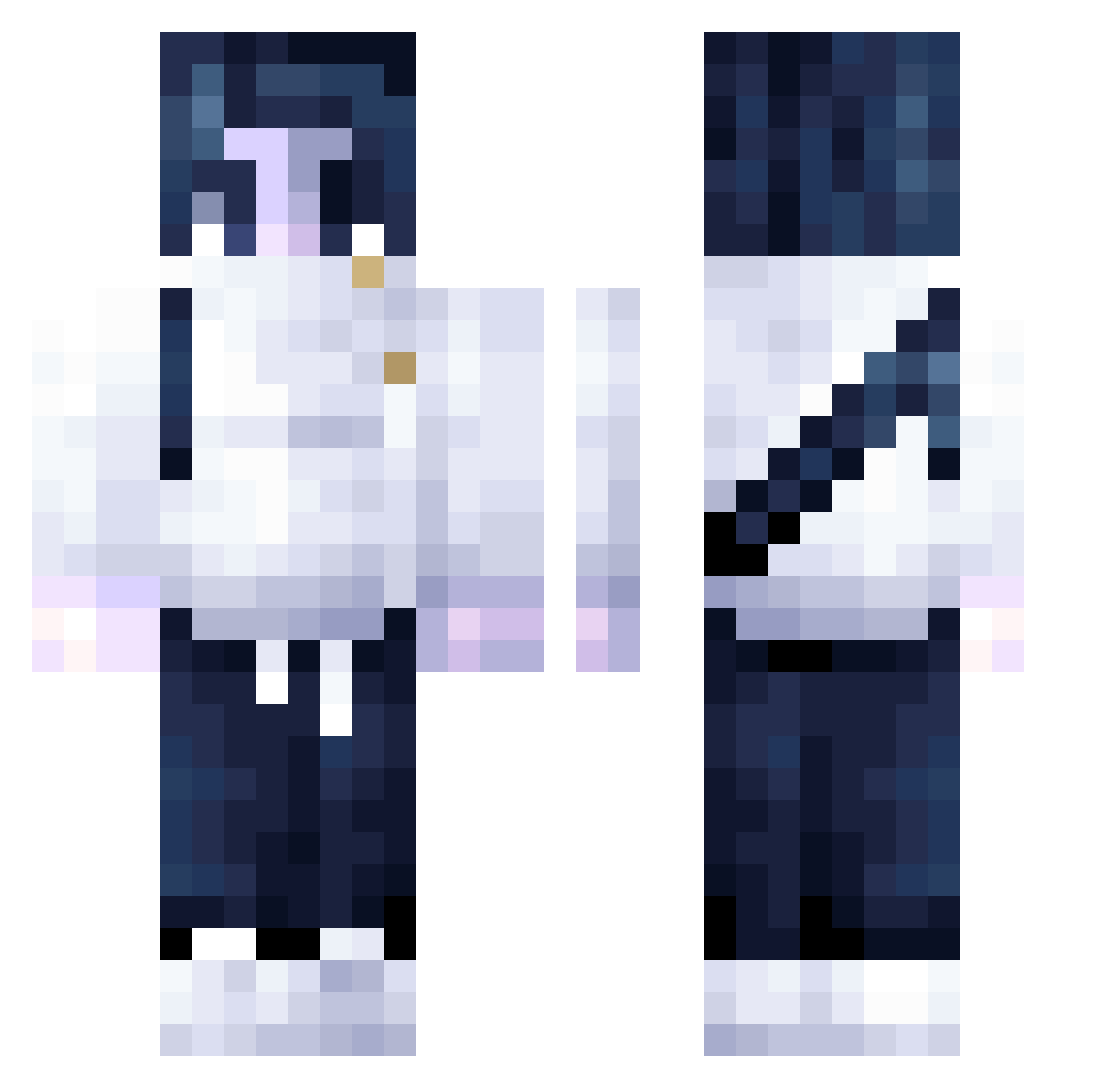 MizuLaw Minecraft skin, front and back view