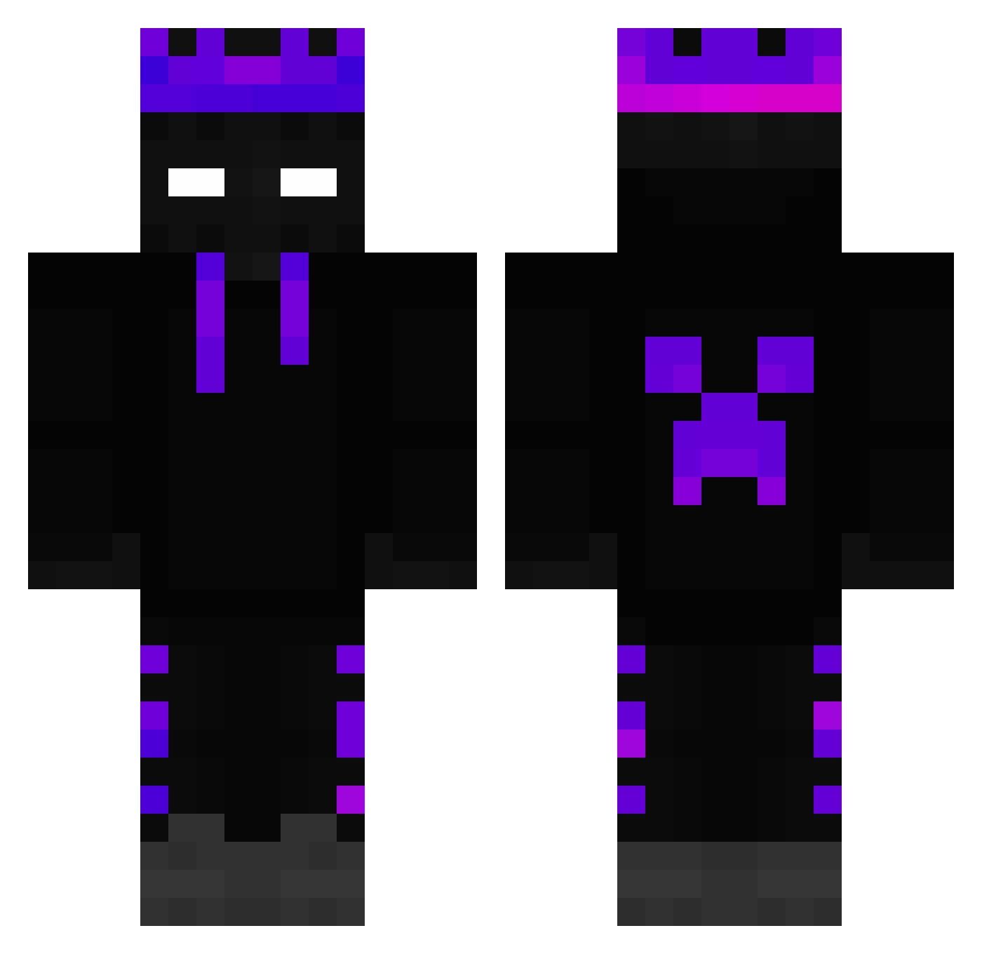 Shamade Minecraft skin, front and back view