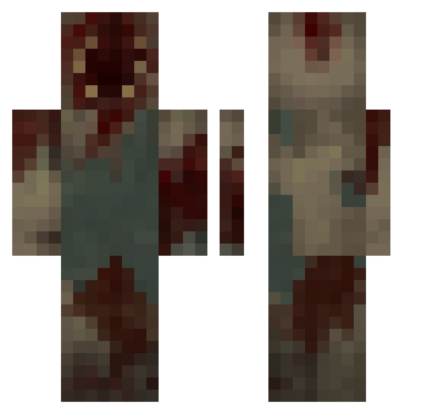 sojui Minecraft skin, front and back view