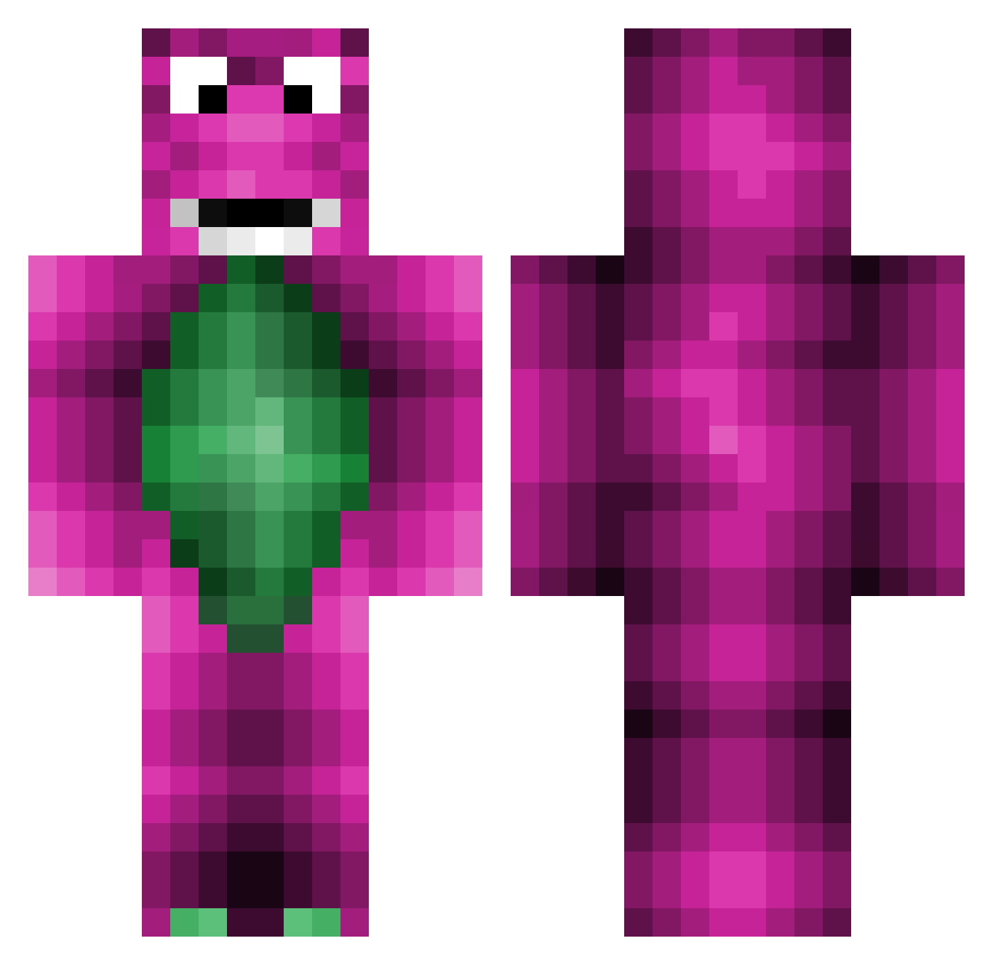 twozero_02 Minecraft skin, front and back view